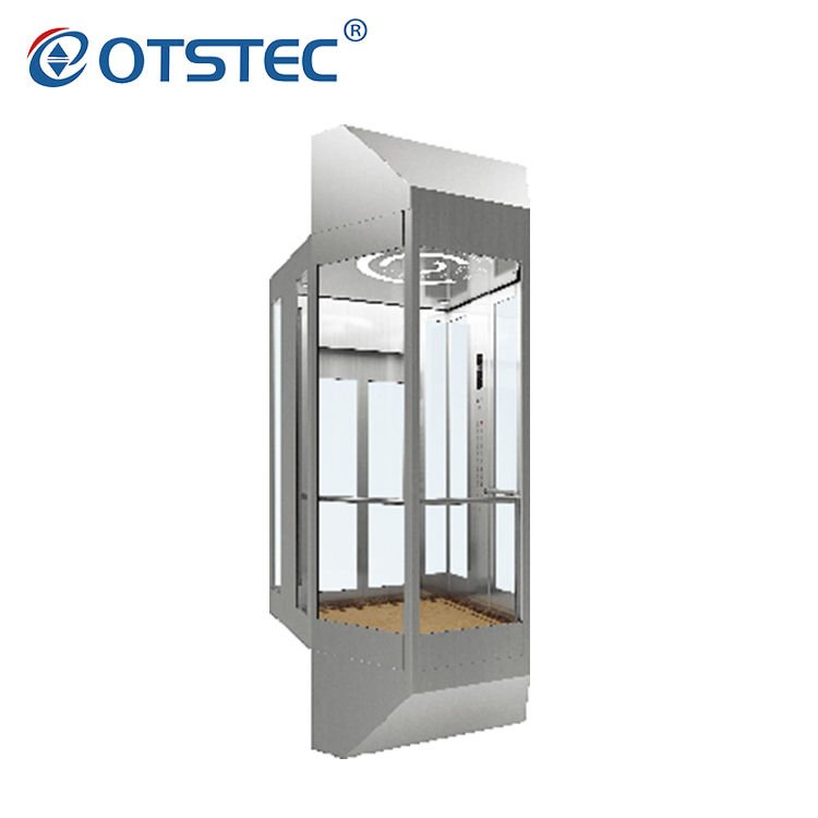 High Quality Mirror Etched Stainless Steel Production Sightseeing Elevator Home Elevator